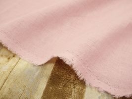 フレンチカラーのソフトなハーフリネン無地 「シュクレ」くすみピンク