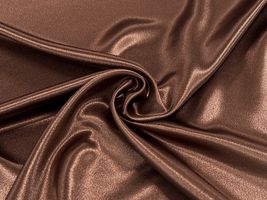 帯電防止加工 つややかサテン無地深みのブラウン