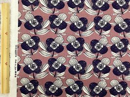 【現品限り特価】北欧調綿麻キャンバスプリント「ブラッシュフラワー」ピンク