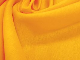 ヨーロピアン 広幅 ソフトリネン無地ヤマブキ