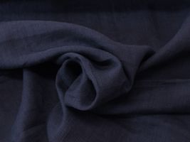 ソフトな 麻シーチング無地 極（きわみ)ナス紺
