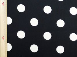 ツイル 水玉プリントブラック