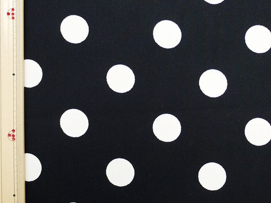 ツイル 水玉プリント