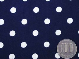 直径約６ミリの ブロード水玉プリントネイビー