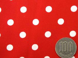 直径約６ミリの ブロード水玉プリントレッド