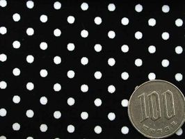 直径約２ミリの ブロード水玉プリントブラック