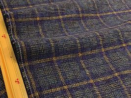 Exclusive Collection 3つ杢チェックコットンツイードネイビー