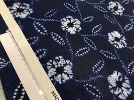 有松絞り調スケアープリント「花」紺