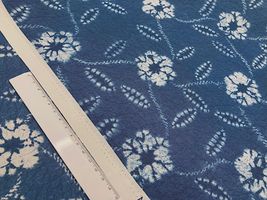 有松絞り調スケアープリント「花」群青色