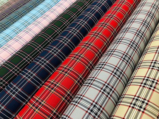 タータンチェックのオックスプリント