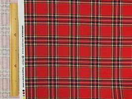 タータンチェックのオックスプリントレッド