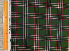 タータンチェックのオックスプリントグリーン