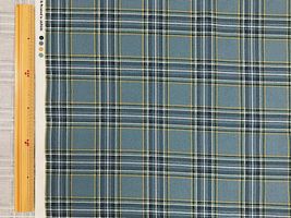 タータンチェックのオックスプリントブルーグレー