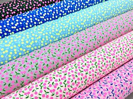 ネオンチェリーのシーチングプリント_拡大イメージ