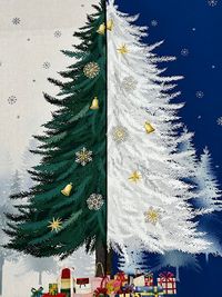 クリスマスツリーのインクジェットパネルプリント_拡大イメージ