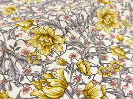 エッセンシャルグレース オックスプリント「モダンフラワーズ」イエロー系