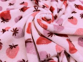 ふわふわフランミンプリント「大人かわいいイチゴ」_拡大イメージ