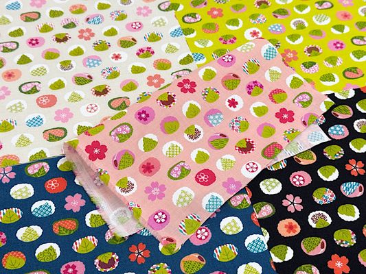 和柄シーチングプリント「桜もち」