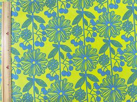 タスランナイロンプリント「Nordic flowers」イエロー