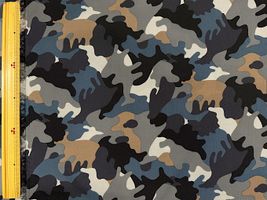 ナイロンオックスプリント「迷彩カモフラージュ」グレー系