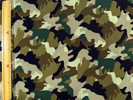 ナイロンオックスプリント「迷彩カモフラージュ」グリーン系