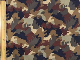 ナイロンオックスプリント「迷彩カモフラージュ」ブラウン系