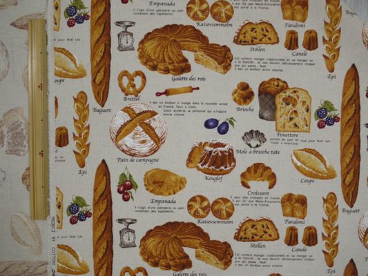 コットンこばやし パン屋さんの綿麻キャンバスプリント