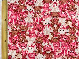 ポリエステルプリント「KIYOHARA ALL STARS」ベア/ブラウン系