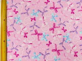 ポリエステルプリント「KIYOHARA ALL STARS」リボン/ピンク