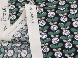 コットンこばやし 北欧調ミニペイントローズブロードプリントブラック