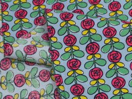 コットンこばやし 北欧調ミニペイントローズブロードプリントブルーグレー