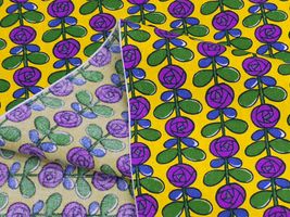 コットンこばやし 北欧調ミニペイントローズブロードプリントマスタード