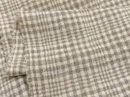 【現品限り特価】Exclusive Collection 尾州産ウールガーゼチェックベージュ