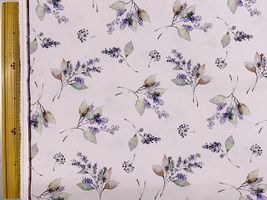 インクジェットポリエステルプリント「moment リーフフラワー」ペールラベンダー