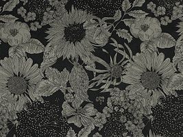 リバティプリントタナローン スイムダンクレア黒地×グレー花