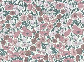 リバティプリントタナローン ポピーアンドデイジーピンク系