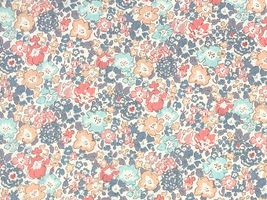 リバティプリントタナローン ミシェルペールオレンジ×ブルー系