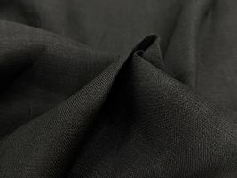 【現品限り特価】ざっくりとした広幅リネンツイル無地ブラック