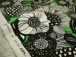 コットンこばやし 大花綿麻キャンバス アートフラワーグリーン