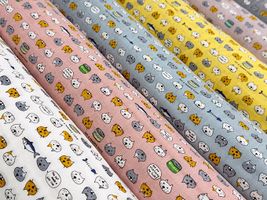 コットンこばやしダブルガーゼプリント「ねこと鯖缶」_拡大イメージ