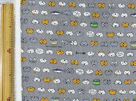 コットンこばやしダブルガーゼプリント「ねこと鯖缶」_拡大イメージ