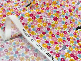 コットンこばやしブロードプリント「花とねこ」_拡大イメージ