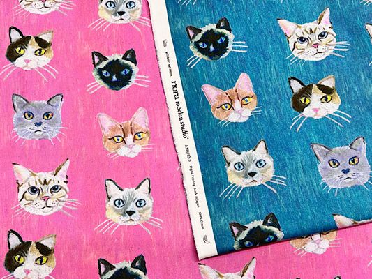 『nora.』シーチングプリント「Cat Face」