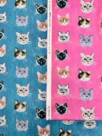 『nora.』シーチングプリント「Cat Face」_拡大イメージ