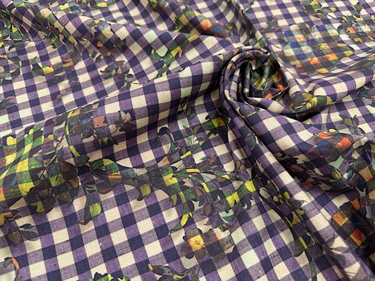 『nora.』シーチングプリント「ギンガムフラワー」