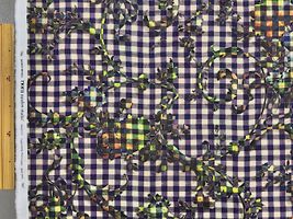 『nora.』シーチングプリント「ギンガムフラワー」パープル系