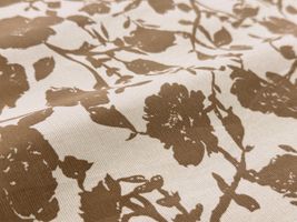Exclusive Collection シルエットフラワーのコーデュロイプリントライトベージュ