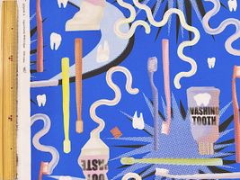 『nora.』Let'sデンタルケアのシーチングプリントブルー