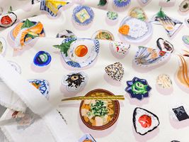 『nora.』ほかほか朝ごはんのシーチングプリント_拡大イメージ