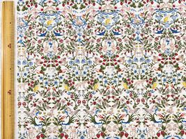 コットンキャンバスプリント「Damask Animals」生成(綿かす残し)